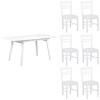 set tavolo in legno allungabile ester 120/160 con 6 sedie in legno petra bianco