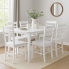 set tavolo in legno allungabile ester 120/160 con 6 sedie in legno petra bianco