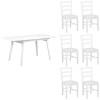 set tavolino in legno allungabile ester 120/160 con 6 sedia veneta bianco
