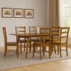 set tavolino in legno allungabile ester 120/160 con 6 sedia veneta noce
