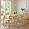 set tavolo in legno allungabile ester 120/160 con 6 sedie in legno petra rovere naturale 
