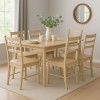 set tavolo in legno allungabile ester 120/160 con 6 sedie in legno petra rovere naturale 
