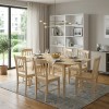 set tavolo in legno allungabile ester 120/160 con 6 sedie in legno silvia rovere naturale
