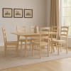 set tavolino in legno allungabile ester 120/160 con 6 sedia veneta rovere naturale