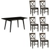 set tavolo in legno ester allungabile e 6 sedie in legno creta wengè