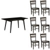 set tavolo in legno allungabile ester 120/160 con 6 sedie in legno petra wengé