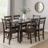 set tavolo in legno allungabile ester 120/160 con 6 sedie in legno petra wengé