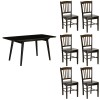 set tavolo in legno allungabile ester 120/160 con 6 sedie in legno silvia wengé