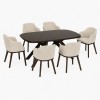 Set pranzo in legno massello con tavolo lipari 150 cm e 6 poltroncina tevere totò piccinni