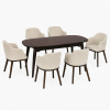 Set da pranzo in legno massello con tavolo Nevea 130/162.5 cm e poltroncine Tevere Totò Piccinni