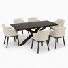 Set da pranzo in legno massello con tavolo Panarea 180 cm e poltroncine Tevere Totò Piccinni