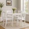 set tavolo in legno teo 75 e 4 sedie in legno kit creta  bianco