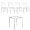 set tavolo in legno teo 75 con 4 sedie in legno petra bianco
