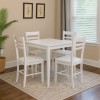 set tavolo in legno teo 75 con 4 sedie in legno petra bianco