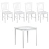 set tavolo in legno teo 75 con 4 sedie in legno silvia bianco