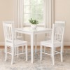 set tavolo in legno teo 75 con 4 sedie in legno silvia bianco
