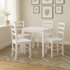 set tavolo in legno teo 75 con 4 sedie in legno veneta bianco