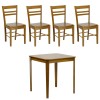 set tavolo in legno teo 75 con 4 sedie in legno petra noce