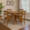 set tavolo in legno teo 75 con 4 sedie in legno petra noce