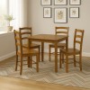 set tavolo in legno teo 75 con 4 sedie in legno veneta noce