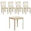 set tavolo in legno teo 75 e 4 sedie in legno kit creta  rovere naturale