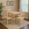 set tavolo in legno teo 75 con 4 sedie in legno petra rovere naturale 