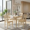 set tavolo in legno teo 75 con 4 sedie in legno silvia rovere naturale 