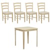 set tavolo in legno teo 75 con 4 sedie in legno veneta rovere naturale
