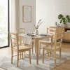 set tavolo in legno teo 75 con 4 sedie in legno veneta rovere naturale
