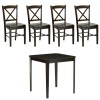 set tavolo in legno teo 75 e 4 sedie in legno kit creta  wengè