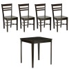 set tavolo in legno teo 75 con 4 sedie in legno petra wengé