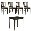 set tavolo in legno teo 75 con 4 sedie in legno silvia wengé