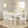 set tavolo in legno teo 110 e 6 sedie creta bianco