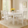 set tavolo in legno teo 110 con 6 sedie petra bianco