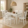 Set tavolo in legno teo 110 con 6 sedie in legno silvia bianco