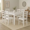 set tavolo in legno teo 110 con 6 sedie in legno veneta bianco
