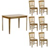 Set tavolo in legno teo 110 con 6 sedie in legno silvia noce