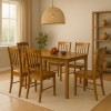 Set tavolo in legno teo 110 con 6 sedie in legno silvia noce