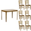 set tavolo in legno teo 110 con 6 sedie in legno veneta noce