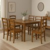 set tavolo in legno teo 110 con 6 sedie in legno veneta noce