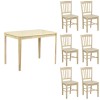 Set tavolo in legno teo 110 con 6 sedie in legno silvia rovere naturale