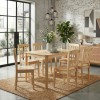 Set tavolo in legno teo 110 con 6 sedie in legno silvia rovere naturale