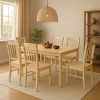 Set tavolo in legno teo 110 con 6 sedie in legno silvia rovere naturale