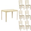 set tavolo in legno teo 110 con 6 sedie in legno veneta rovere naturale