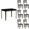 set tavolo in legno teo 110 con 6 sedie petra  wengé