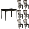 Set tavolo in legno teo 110 con 6 sedie in legno silvia wengé