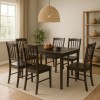 Set tavolo in legno teo 110 con 6 sedie in legno silvia wengé