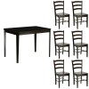 set tavolo in legno teo 110 con 6 sedie in legno veneta wengé