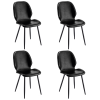 Set 4 pezzi sedia in similpelle colore nero modello Fair Totò Piccinni