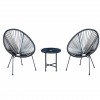 set pavone e tavolino con corde intrecciato 